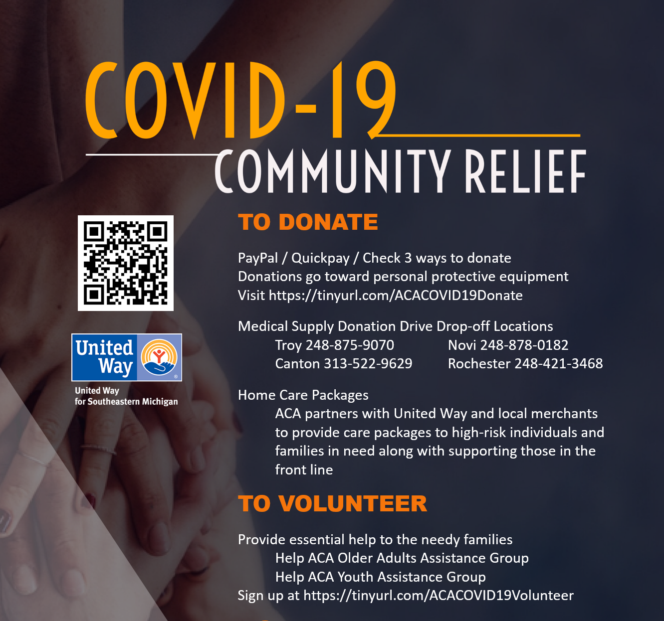 ACA COVID 19 Relief Donate English